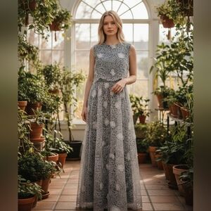 Jan 3D Floral Organza Gown